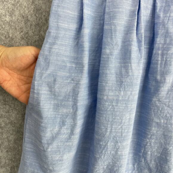 Suno Dress Womens 4 Blue Pleated Embroidery Gold Trim Midi Short Sleeve Resort - Picture 5 of 16